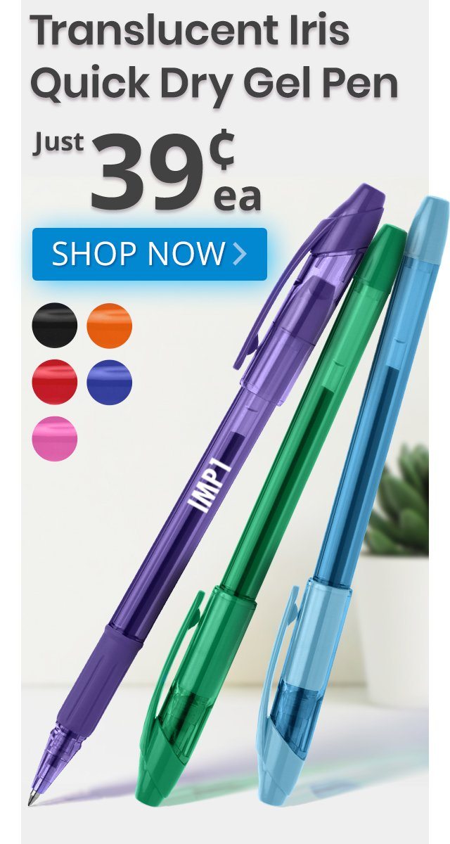 Translucent Iris Quick Dry Gel Pens for only 39¢ each!