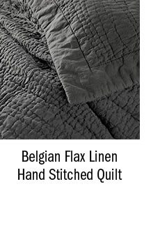 Belgian Flax Linen Hand Stitched Quilt