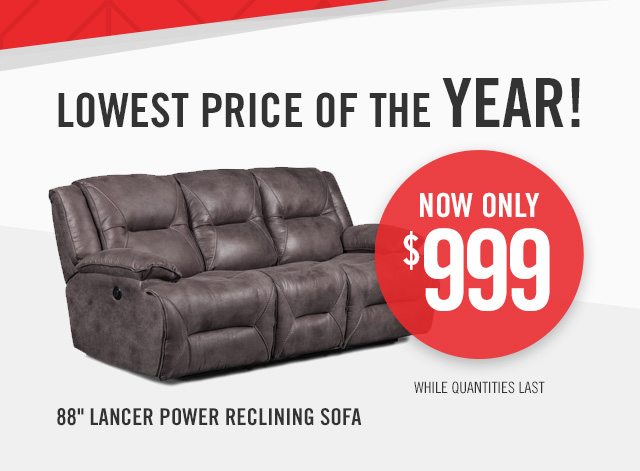 Lowest Price of the YEAR! Lancer Power Reclining Sofa.