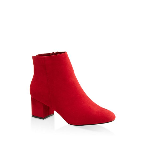 Round Toe Mid Block Heel Booties