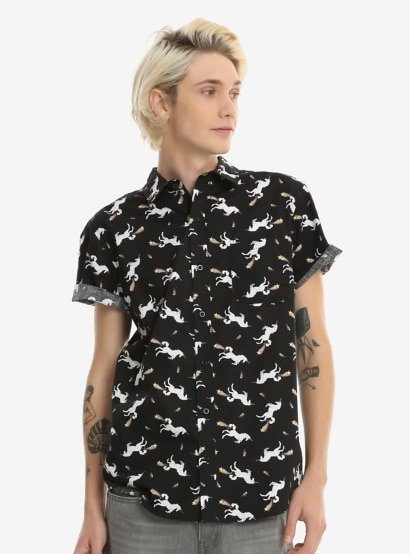 XXX RUDE Unicorn Stars Short-Sleeved Woven Button-Up HT Exclusive