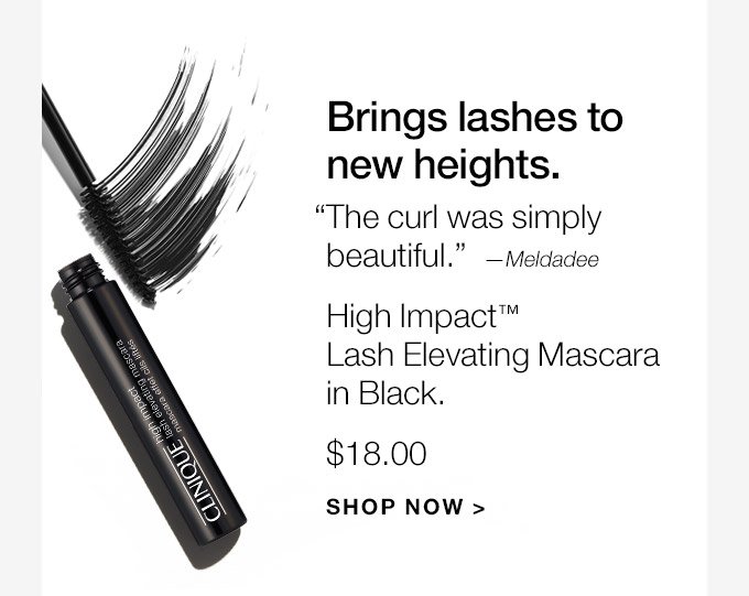 Brings lashes to new heights. The curl was simply beautiful.—Meldadee High Impact(TM) Lash Elevating Mascara in Black. $18.00 SHOP NOW
