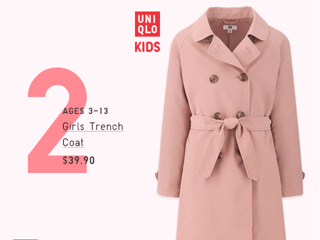 GIRLS TRENCH COAT $39.90