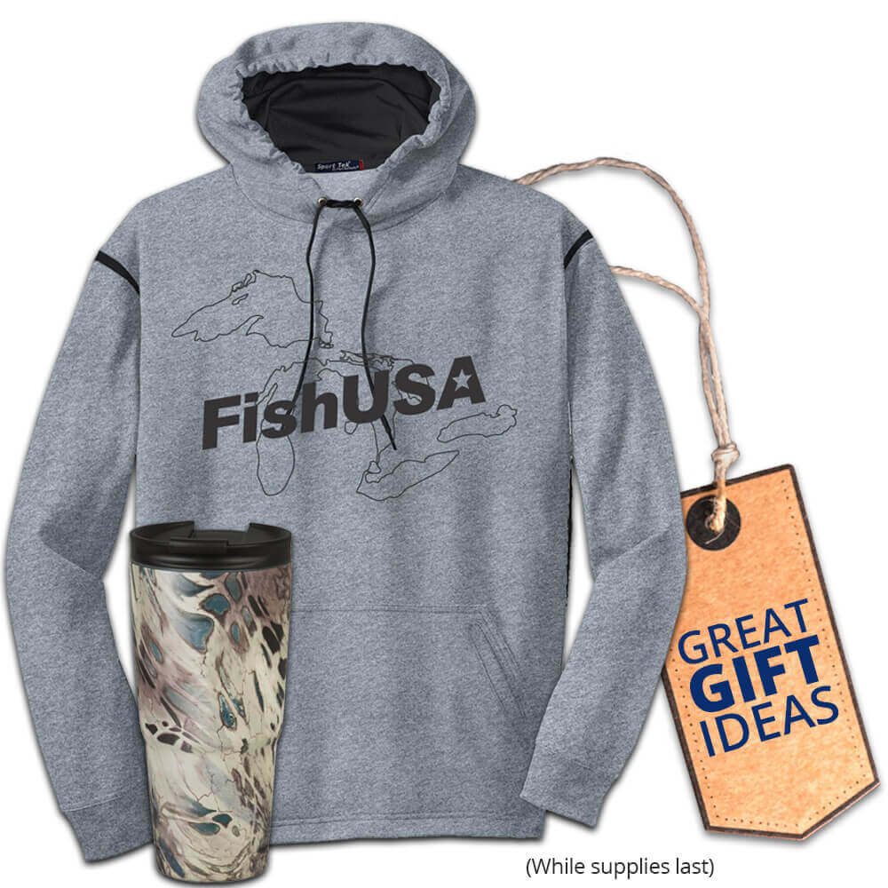 Get a FREE Engel Stainless Steel Tumbler when you buy the new FishUSA Great Lakes Hoodie! 