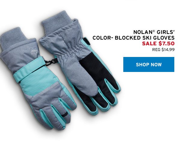 Nolan Girls' Color-Blocked Ski Gloves - Click to Shop Now