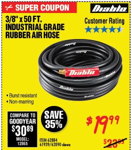 3/8 in. x 50 ft. Premium Rubber Air Hose