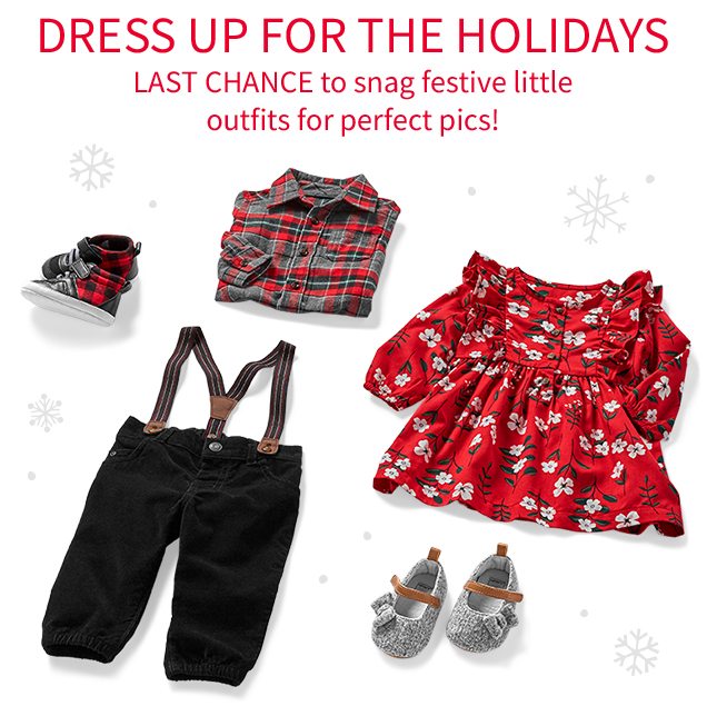 DRESS UP FOR THE HOLIDAYS | LAST CHANCE to snag festive little outfits for perfect pics!