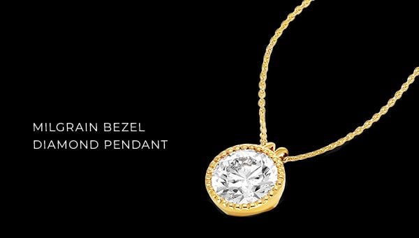 Milgrain Bezel Diamond Pendant