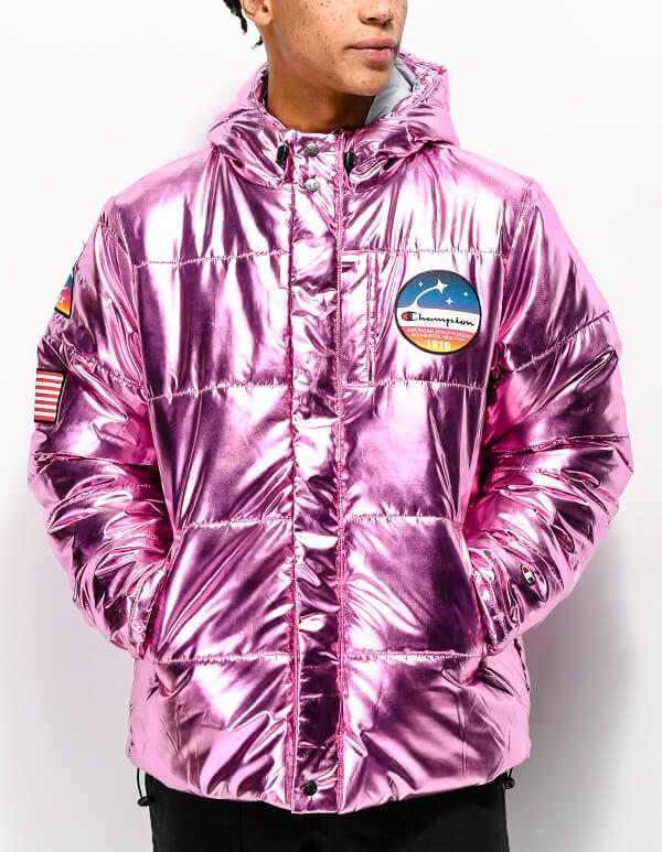 pink champion puffer jacket