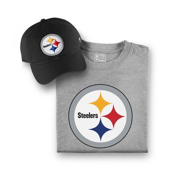 Pittsburgh Steelers NFL Pro Line by Fanatics Branded T-Shirt and Hat Bundle - Black/Gray