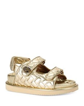 Kurt Geiger London Women's Orson Quilted Metallic Flat Platform Sandals 