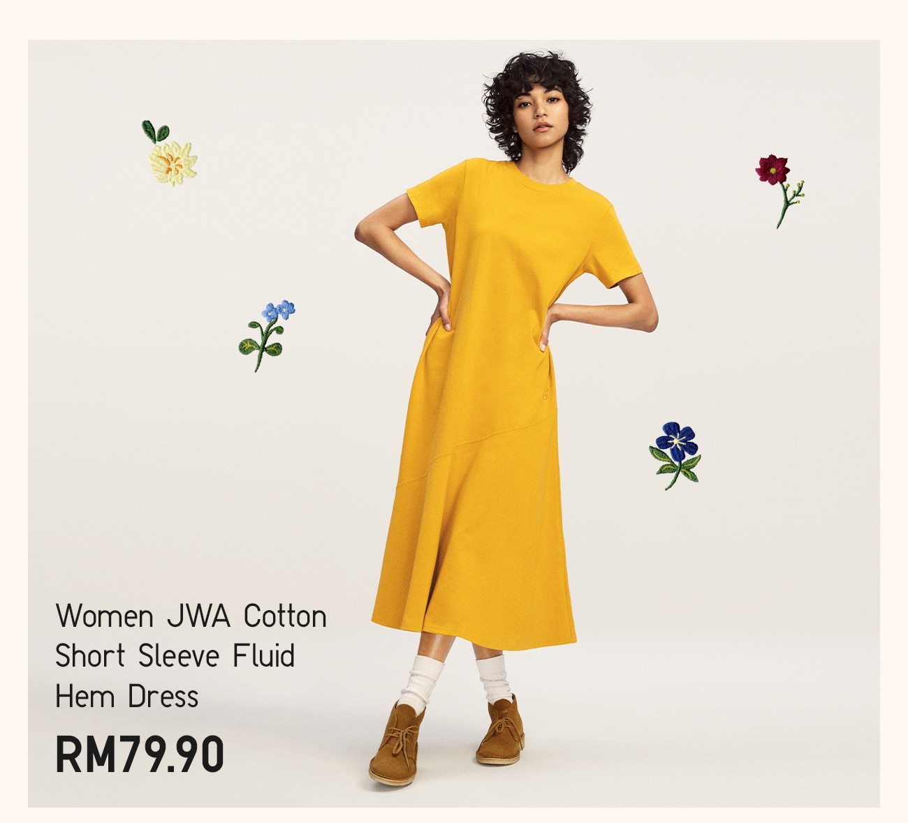 WOMEN JWA COTTON FLUID HEM DRESS
