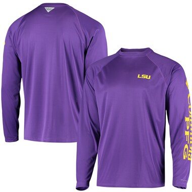LSU Tigers Columbia PFG Terminal Tackle Omni-Shade Long Sleeve T-Shirt - Purple