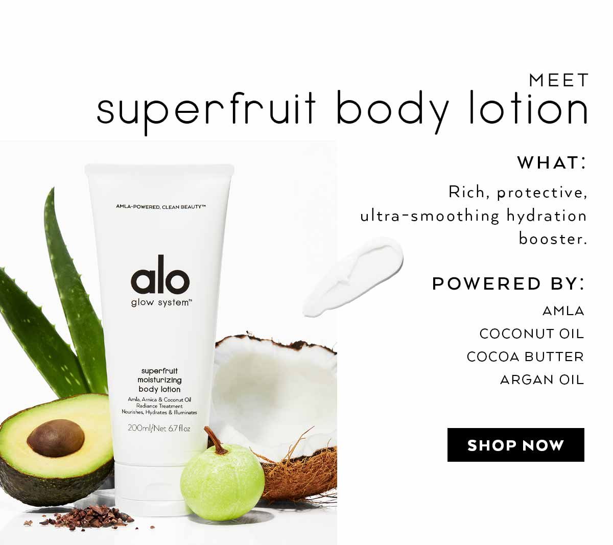 MEET SUPERFRUIT BODY LOTION. SHOP NOW