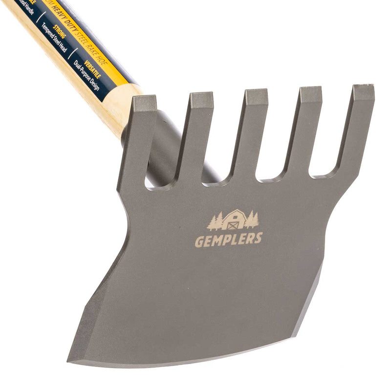 Gemplers Steel Rake Hoe with Wood Handle