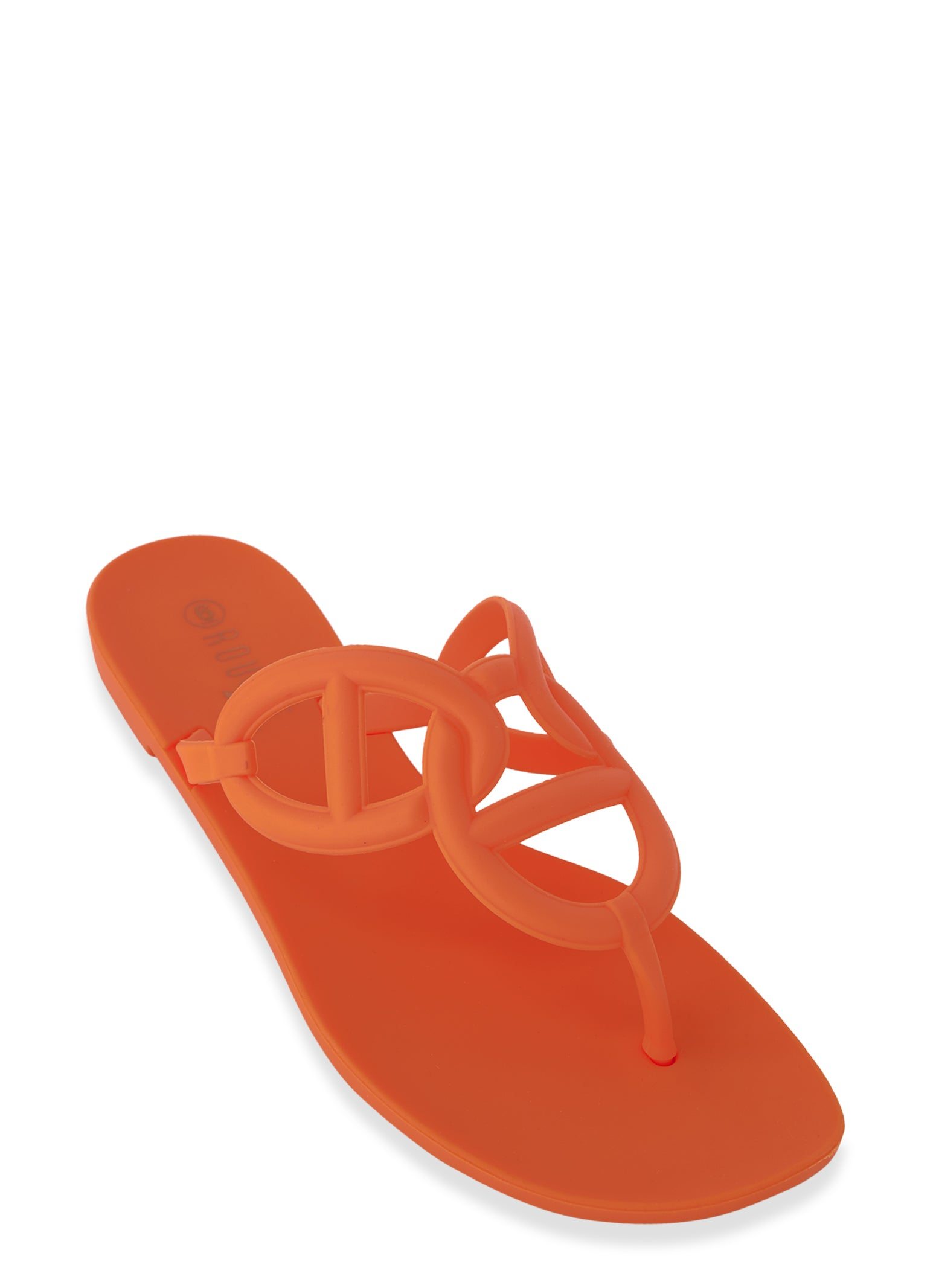 Solid Cut Out Thong Sandals