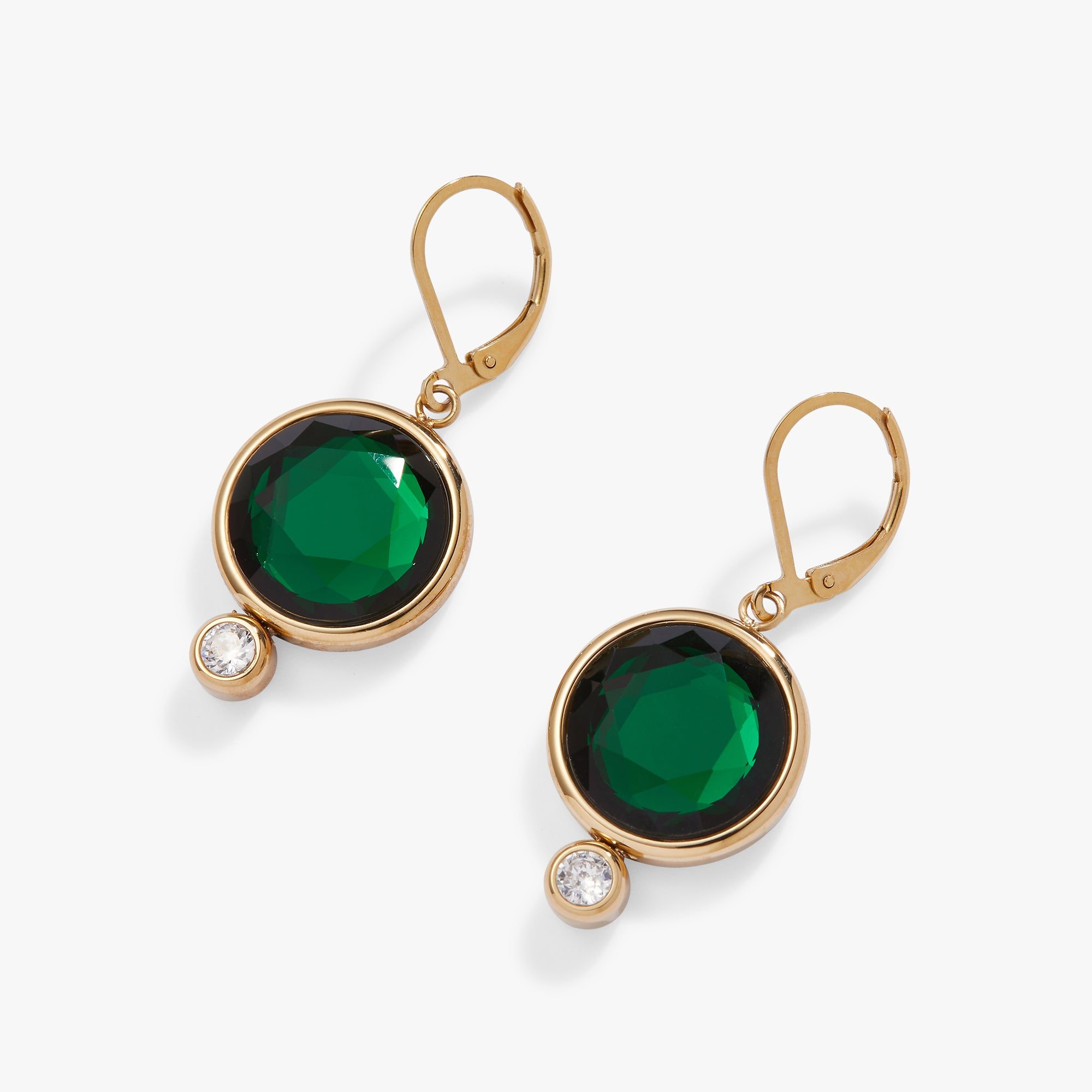 Image of Emerald Crystal Drop Earrings