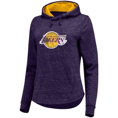 Fanatics Branded Los Angeles Lakers Women's Purple Distressed Team Speckled Fleece Pullover Hoodie