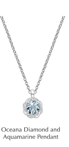 Oceana Diamond and Aquamarine Pendant