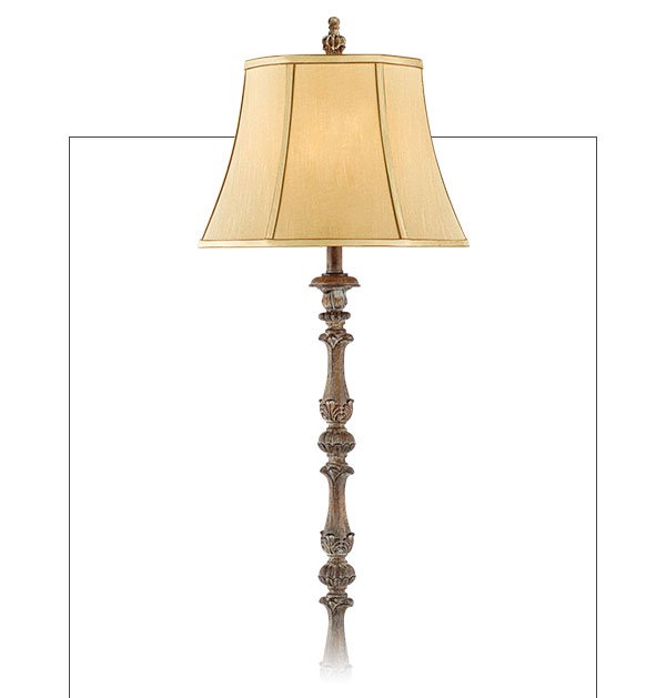 Beige French Candlestick Floor Lamp