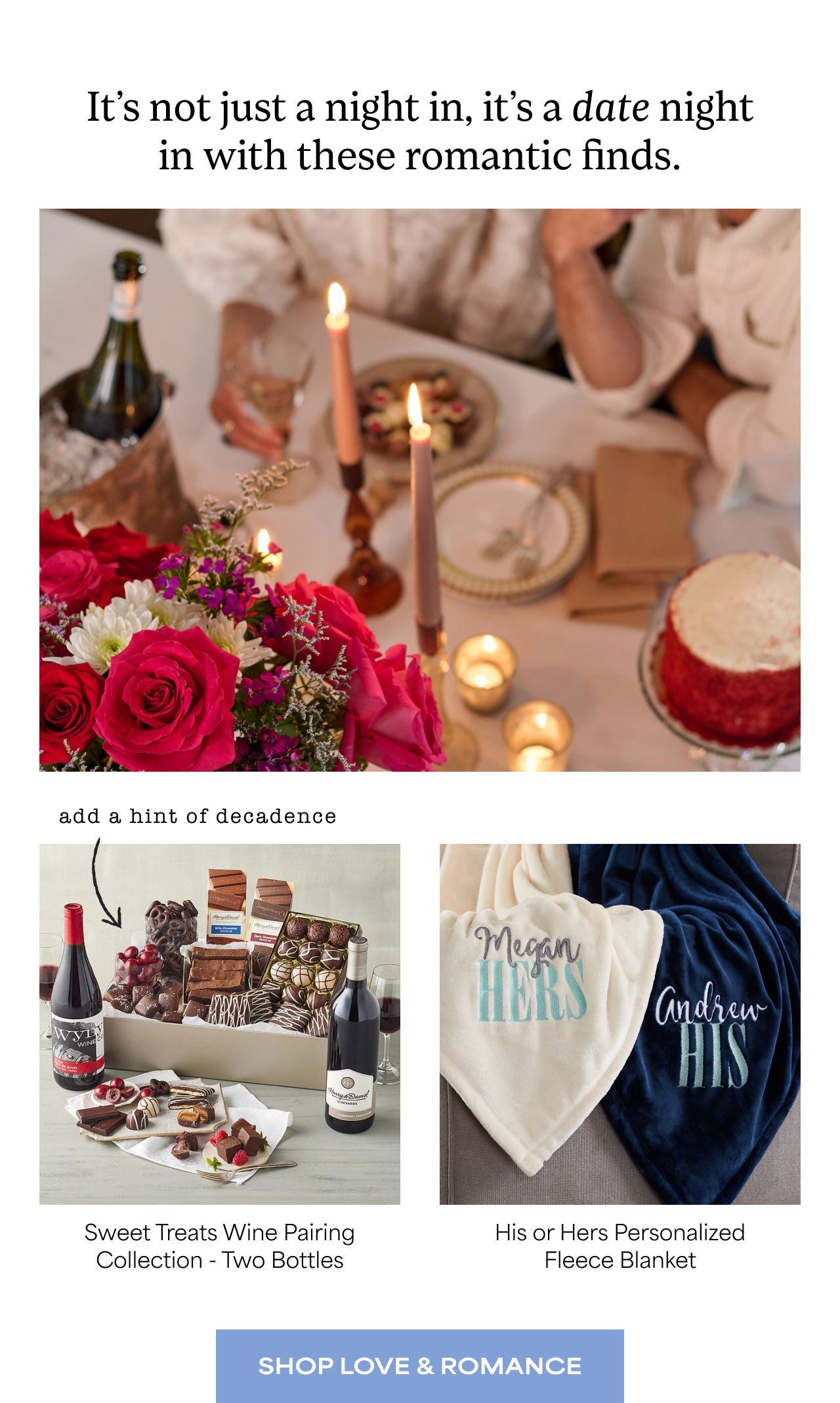 It's not just a night in, it's a date night in with these romantic finds | Shop Love and Romance