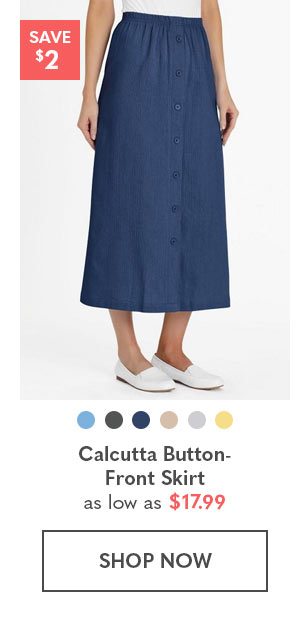 Calcutta Button-Front Skirt as low as $17.99
