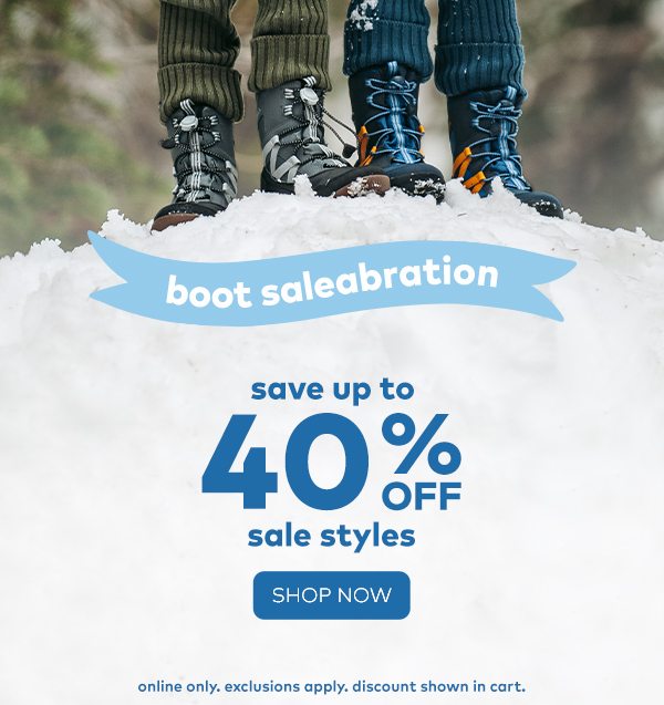 Boot Saleabration. Save up to 40% off sale styles. Shop now.