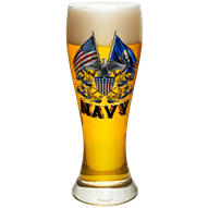 U.S. Navy Double Flag Eagle Pilsner Glass