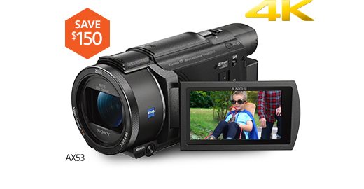 SAVE $150: AX53 4K Handycam® camcorder