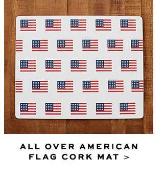 ALL OVER AMERICAN FLAG CORK MAT >
