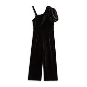 Girls' Asymmetric Velour Knit Jumpsuit - Big Kid