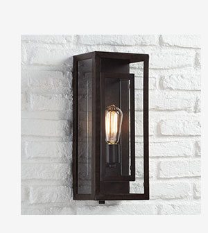 Double Box 15 1/2" High Clear Glass and Bronze Wall Light