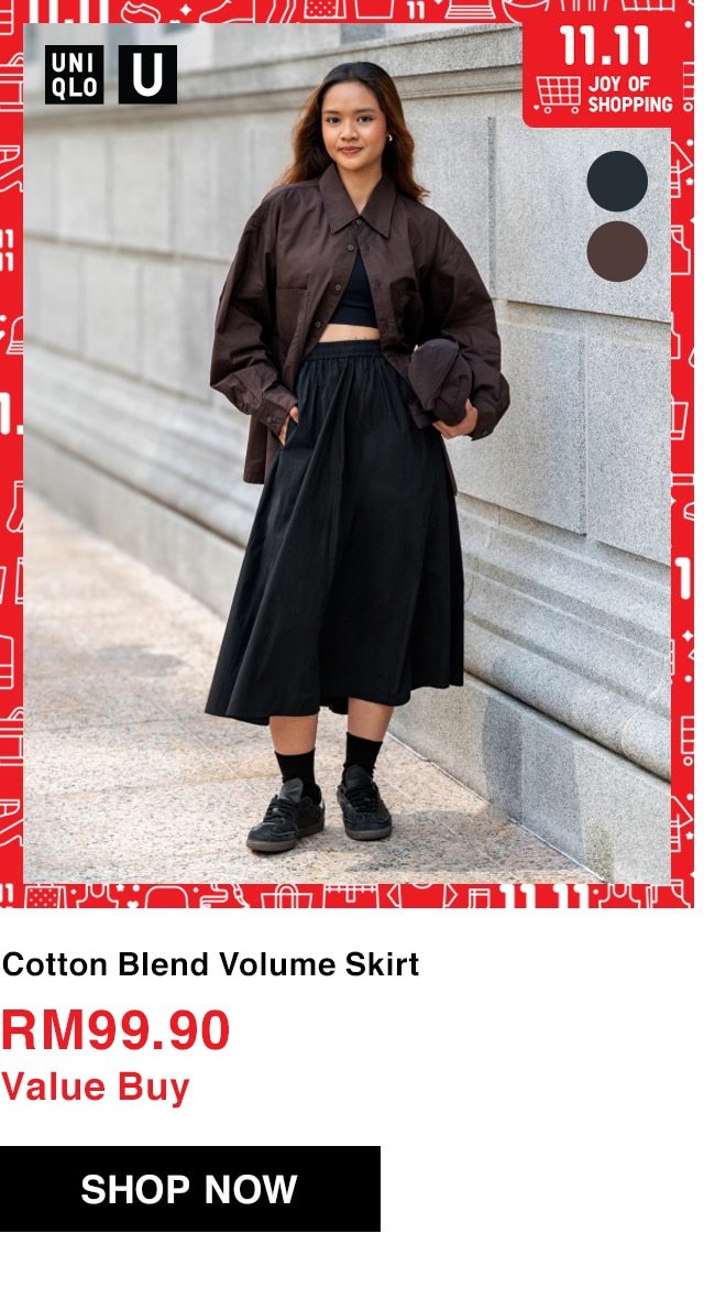 Cotton Blend Volume Skirt