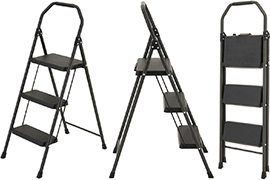 Gorilla Ladders 3-Step Compact Steel Step Stool w/ 225 lbs Capacity