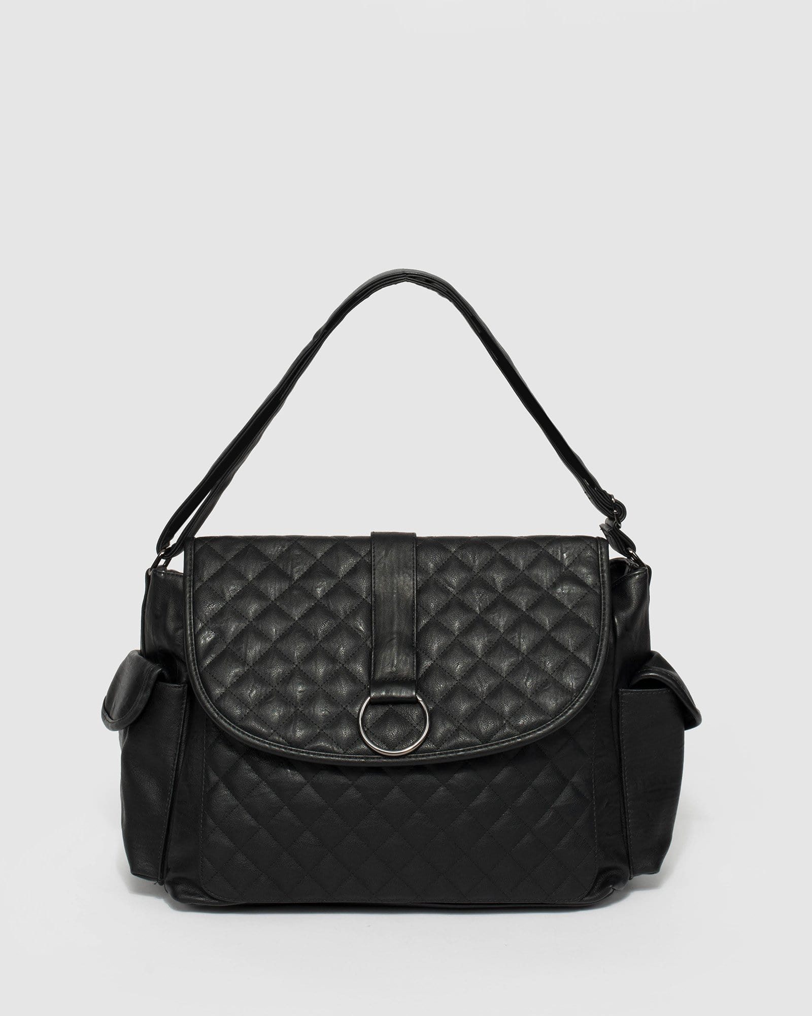 Image of Black Quilted Ring Baby Bag