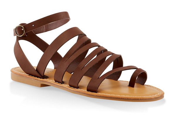 Asymmetrical Strappy Toe Ring Sandals