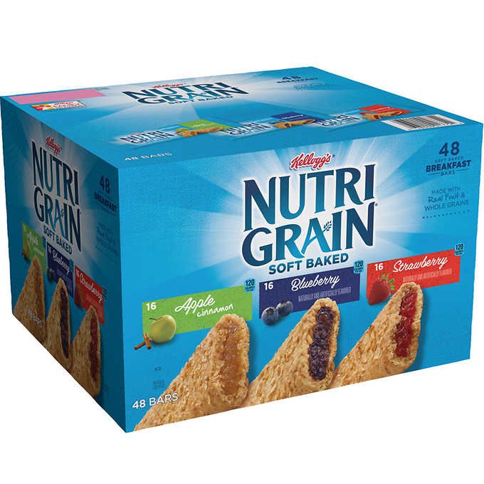 Nutri-Grain Soft Baked Cereal Bars Variety Pack, 1.3 Ounce, 48-Count