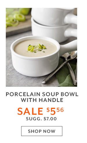 Porcelain Soup Bowl with Handle