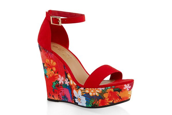 Printed Wedge Platform Sandals