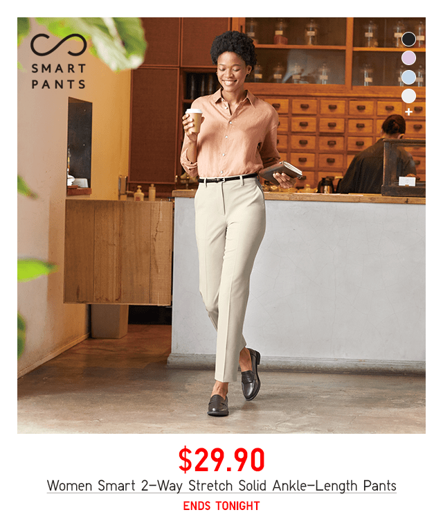 PDP3 - WOMEN SMART 2-WAY STRETCH SOLID ANKLE-LENGTH PANTS