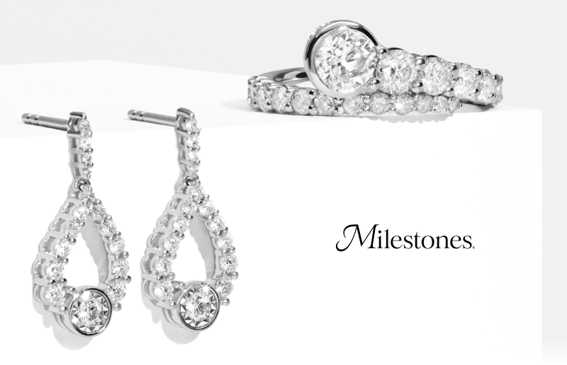 Collection of stunning Milestones® jewelry, including earrings and a ring