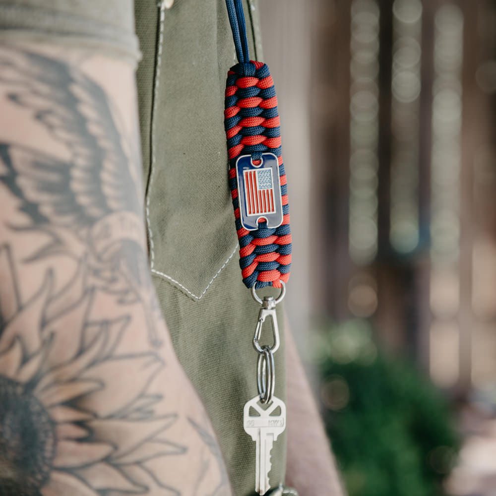 Image of Red White Blue Paracord Lanyard