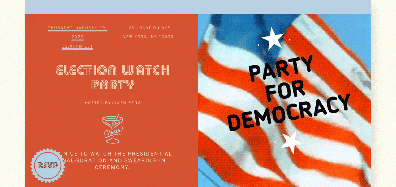 ELECTION WATCH PARTY. PARTY FOR DEMOCRACY