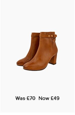 BEL STRAP LEATHER ANKLE BOOTS