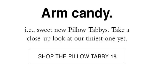 i.e., sweet new Pillow Tabbys. Take a close-up look at our tiniest one yet. SHOP THE PILLOW TABBY 18