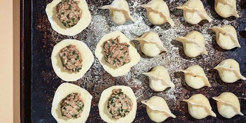 boiled pork and chive dumplings