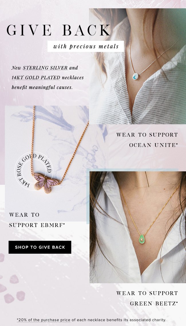 Brand new from Charity By Design: precious metals necklaces. Be one of the first to own them. 