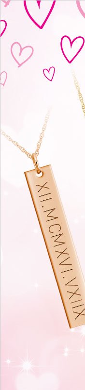 Engravable Vertical Bar Necklace