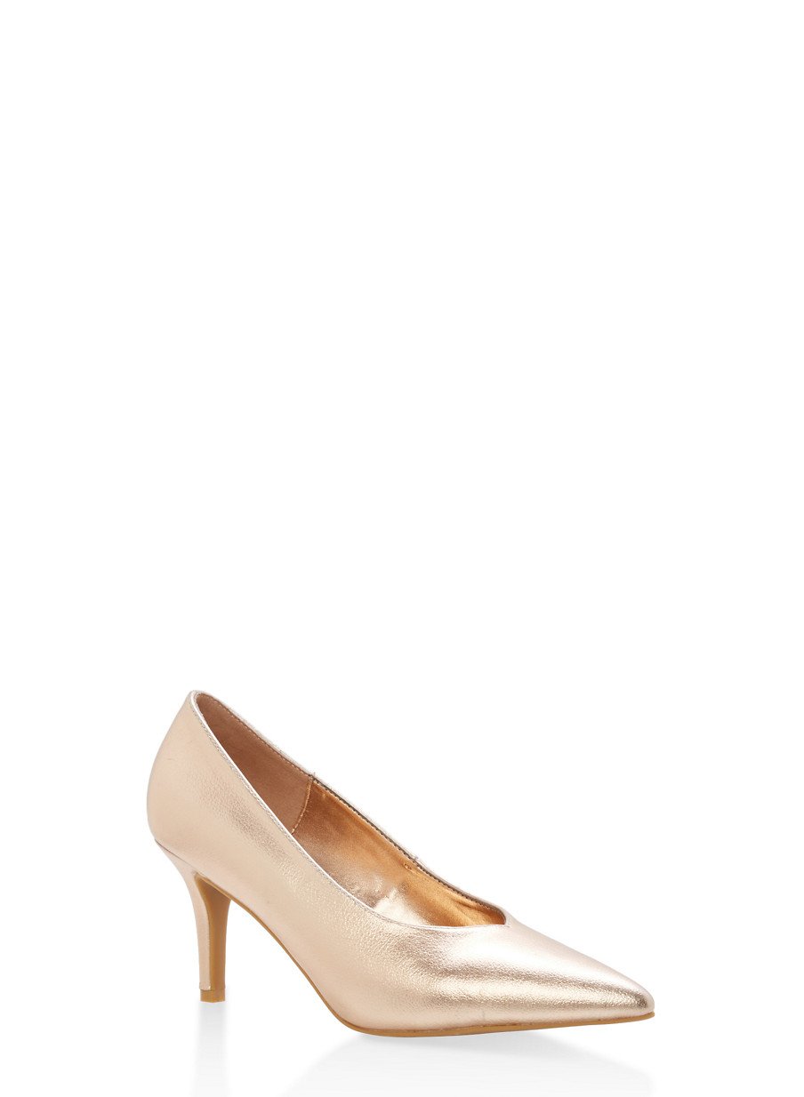 Pointed Toe Mid Heel Pumps