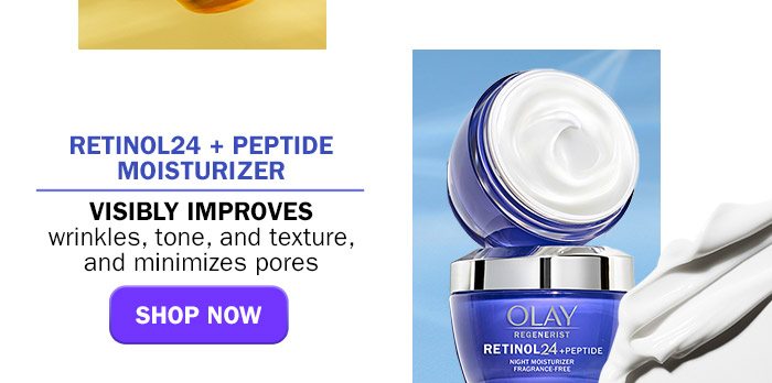 RETINOL24 + PEPTIDE MOISTURIZER Visibly improves wrinkles, tone, and texture, AND minimizes pores. Shop Now.